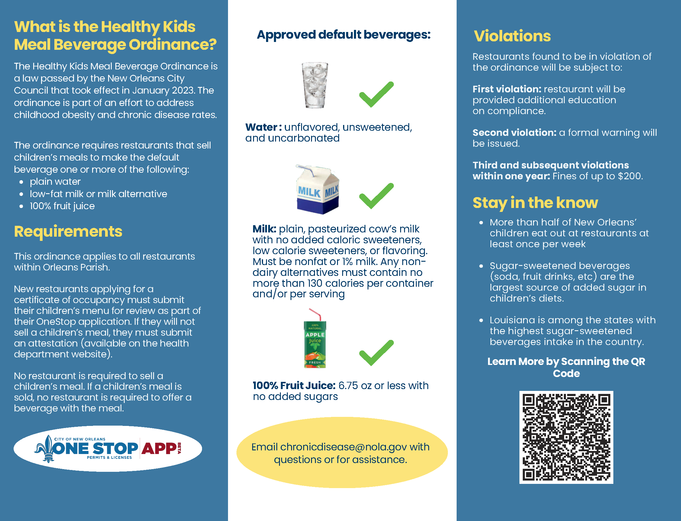 Healthy Kids’ Meal Beverage Ordinance