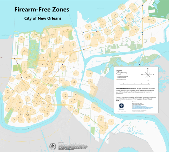 Firearm Free Zone Map Graphic