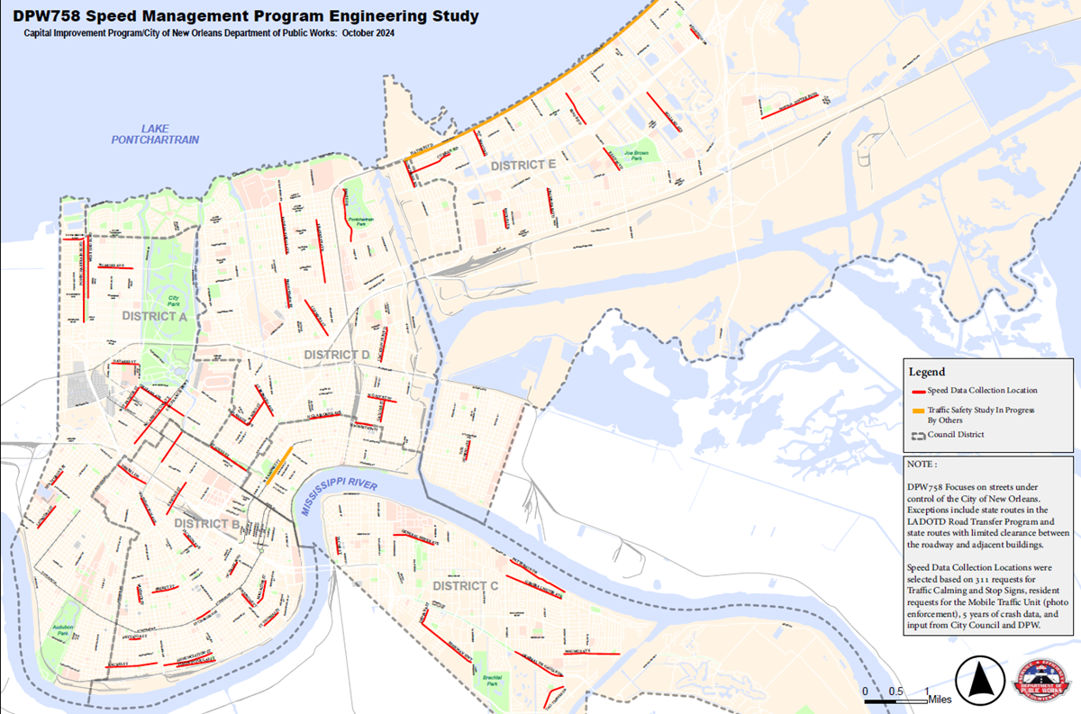 Map of Speed Management Program - Engineering Study