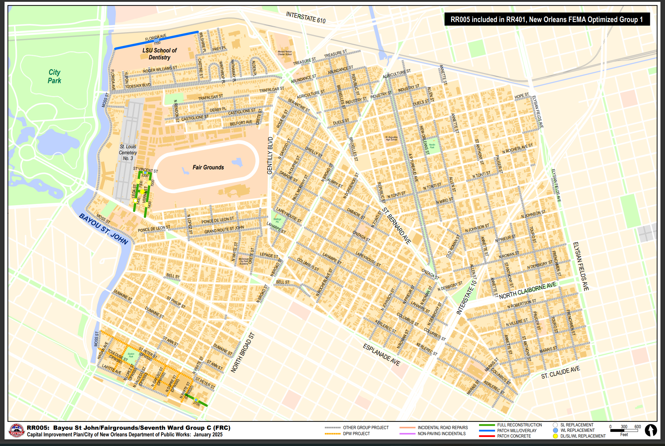 Image of Bayou St John, Fairgrounds, Seventh Ward Group C 