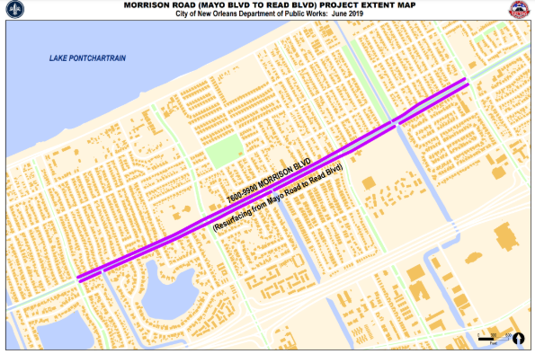 Map of Morrison Road Improvement Project