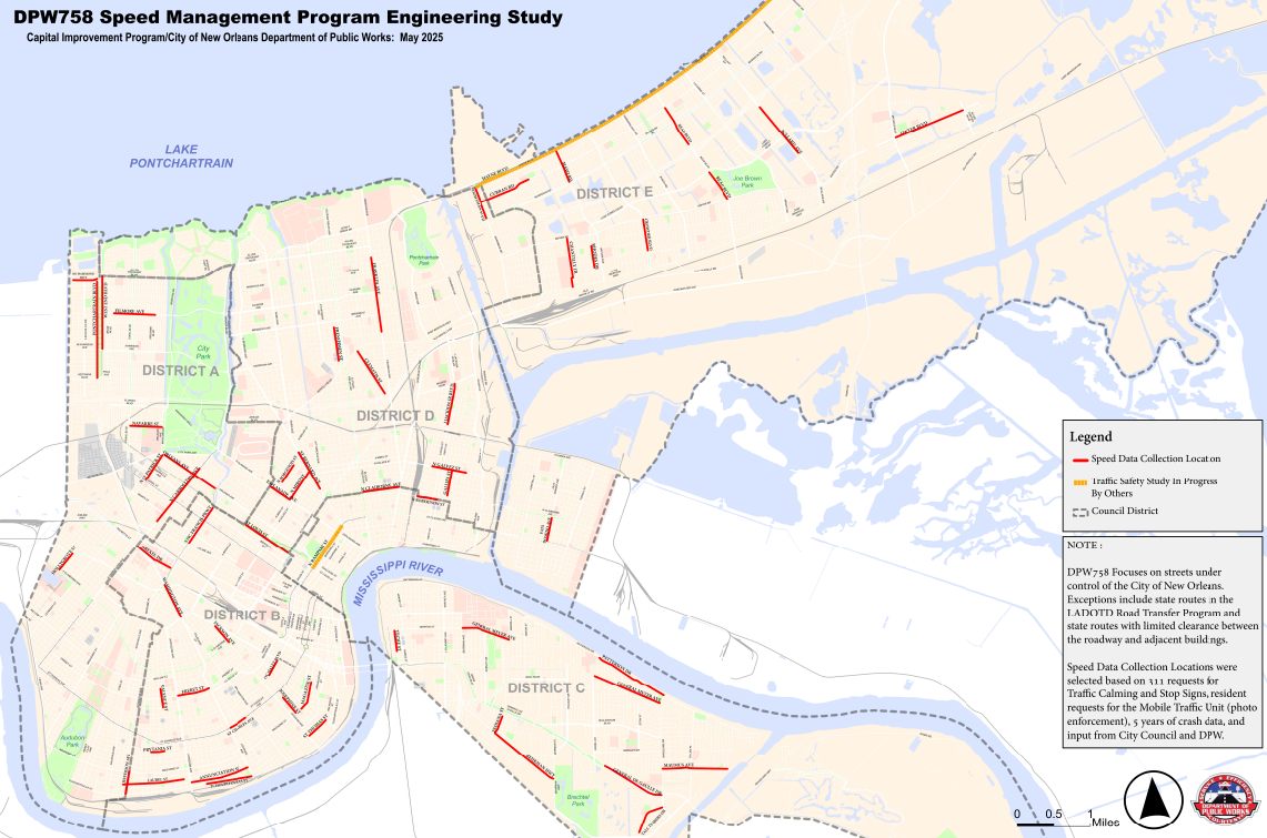 Map of Speed Management Program - Engineering Study