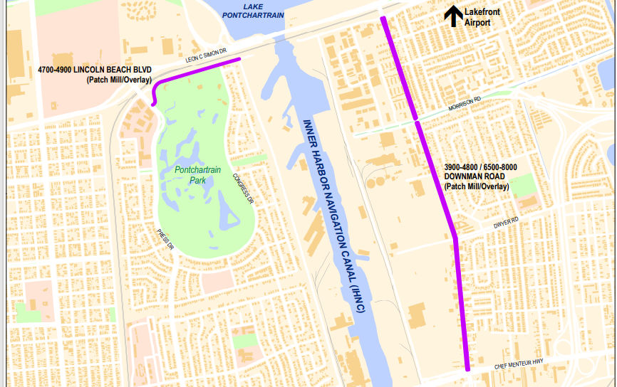 Map of 2024 Downman Rd. / Lincoln Beach Blvd. Improvements