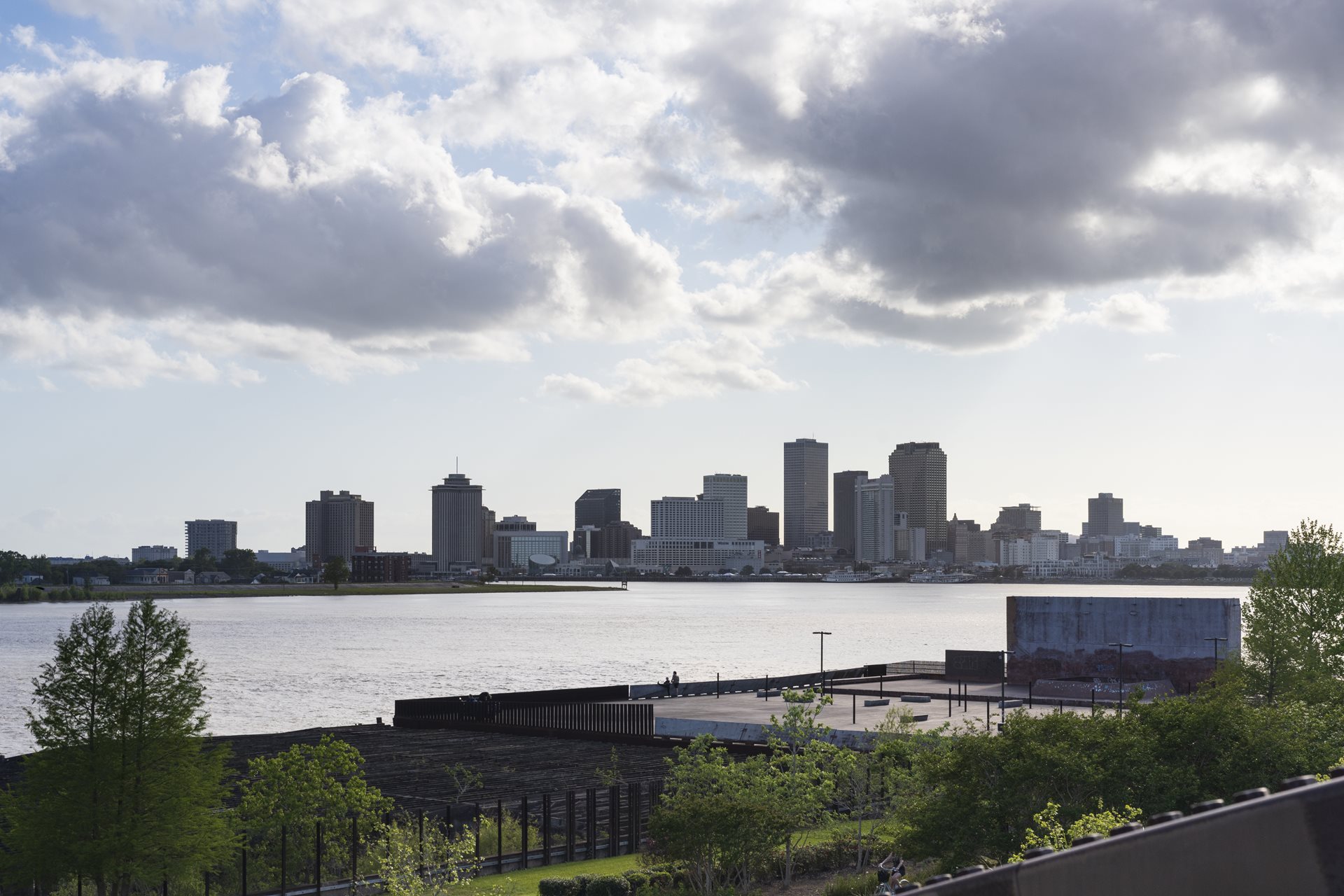 Skyline of the City of New Orleans by the Mississippi River