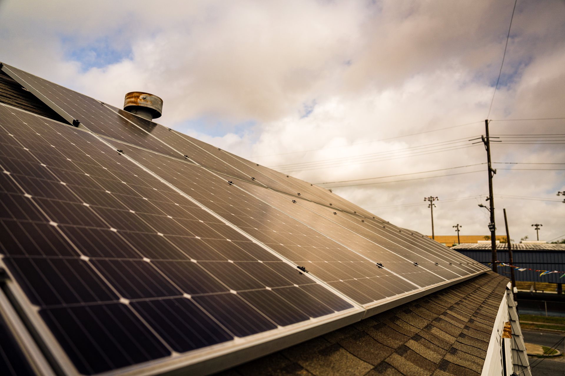 An array of solar panels