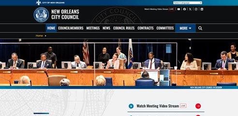 Screenshot of the City Council website